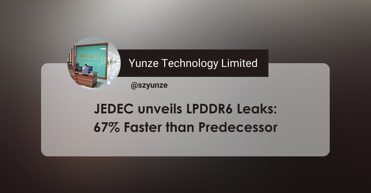 DiskMFR's tweet image. JEDEC unveils LPDDR6 Leaks 67% Faster than Predecessor
🔗 Read the full article: szyunze.com/jedec-unveils-…
#JEDEC #LPDDR6 #MemoryTech #Innovation #TechNews #HighPerformance #Smartphones #Laptops #DataProcessing #FutureTech