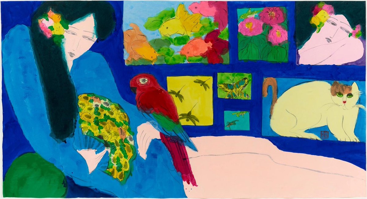EAC_SPACE's tweet photo. The career of Walasse Ting 丁雄泉, an unclassifiable, Shanghai-born artist who worked in Paris, New York and Amsterdam respectively, prefigures the globalisation of contemporary Chinese art.

In the early 1950s, Walasse Ting went to Paris, where his expressive works brought him in contact with the COBRA group. During his time in Paris, he became interested in the work of Matisse, but it was in New York that he forged his own style, working with both ink and pure colour, drawing on the conventions of Chinese painting and the spontaneity of action painting. This book retraces the life and career of Ting, and presents for the first time the exceptional collection of the Cernuschi Museum. It reveals the incredible vitality of Ting’s oeuvre, which is steeped in eroticism, as well as the fascinating figure of an artist who gave himself the symbolic name of “flower thief” 采花大盗.

////Easy to buy online.
////WhatsAPP +852 9470 2093
https://t.co/sHvxClDeGo

#artinspace #樂兿居 #walasseting #nudepainting #beauty #lithography #dingxiongquan #caihuadadao #FLOWER #nude #fish #cates #beauty #nudepainting #artcollectors