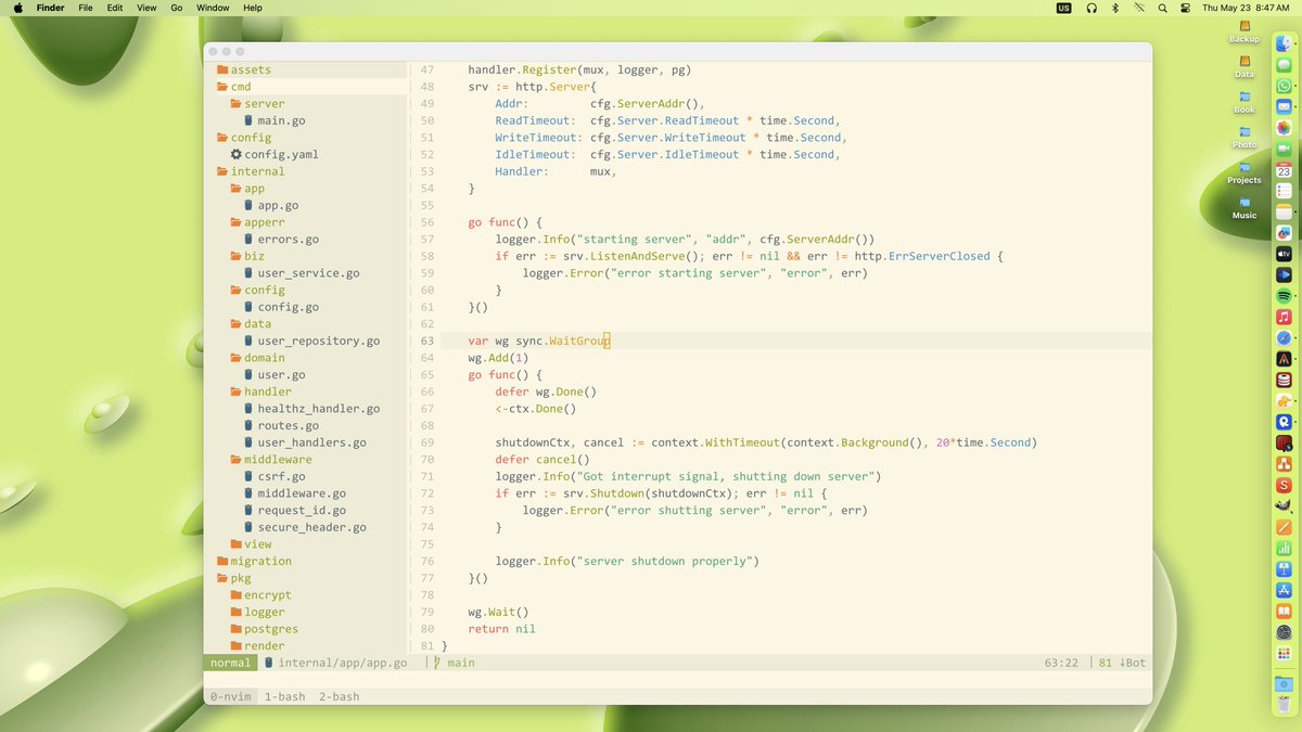 phucngodev's tweet photo. @dhh my Alacritty and Neovim with everforest light theme. Recently made the switch to a light theme, and I'm loving it! https://t.co/mlDcBclsUZ