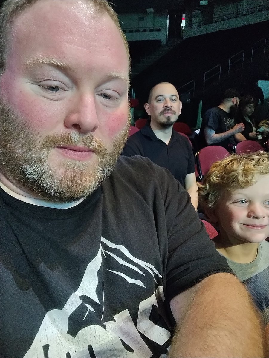 chyatt1980's tweet photo. Taking my son to his first wrestling show and repping the @BTT_Podcast  with my SMW shirt #aewdynamite https://t.co/APqvzKhkdp