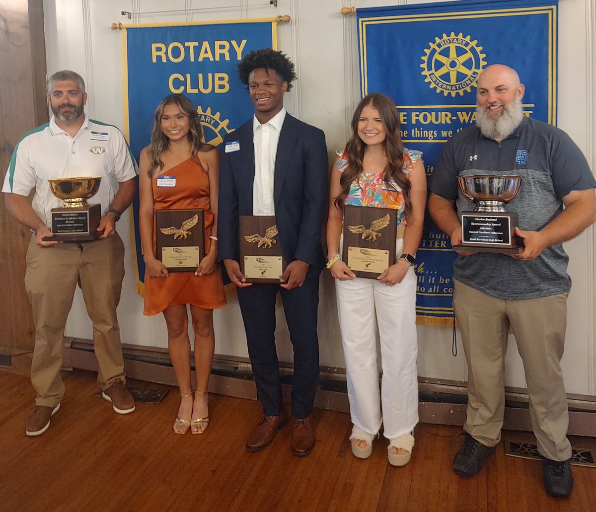 Honored to be recognized with the Charles England Sportsmanship Award at today's 23-24 Central Carolina Conference Annual Awards Luncheon. Congratulations to all of the CCC award winners! Job well done Wildcats! #D2SA #LetsGoToWork