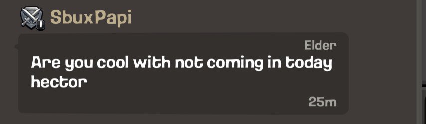 Honorably discharged in the clan chat