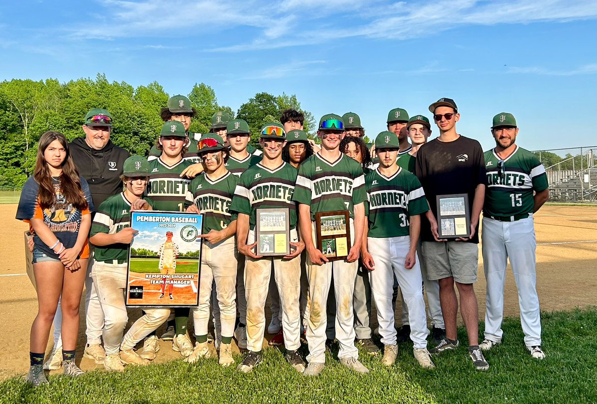 PembBaseball's tweet image. Finished off a season of growth, with a 12-10 win over Westampton Tech Wednesday! But today was about honoring our 3 Seniors! Thanks for giving yourself to our program these 4 years ! And can’t wait to see this super young group develop in 2025 !