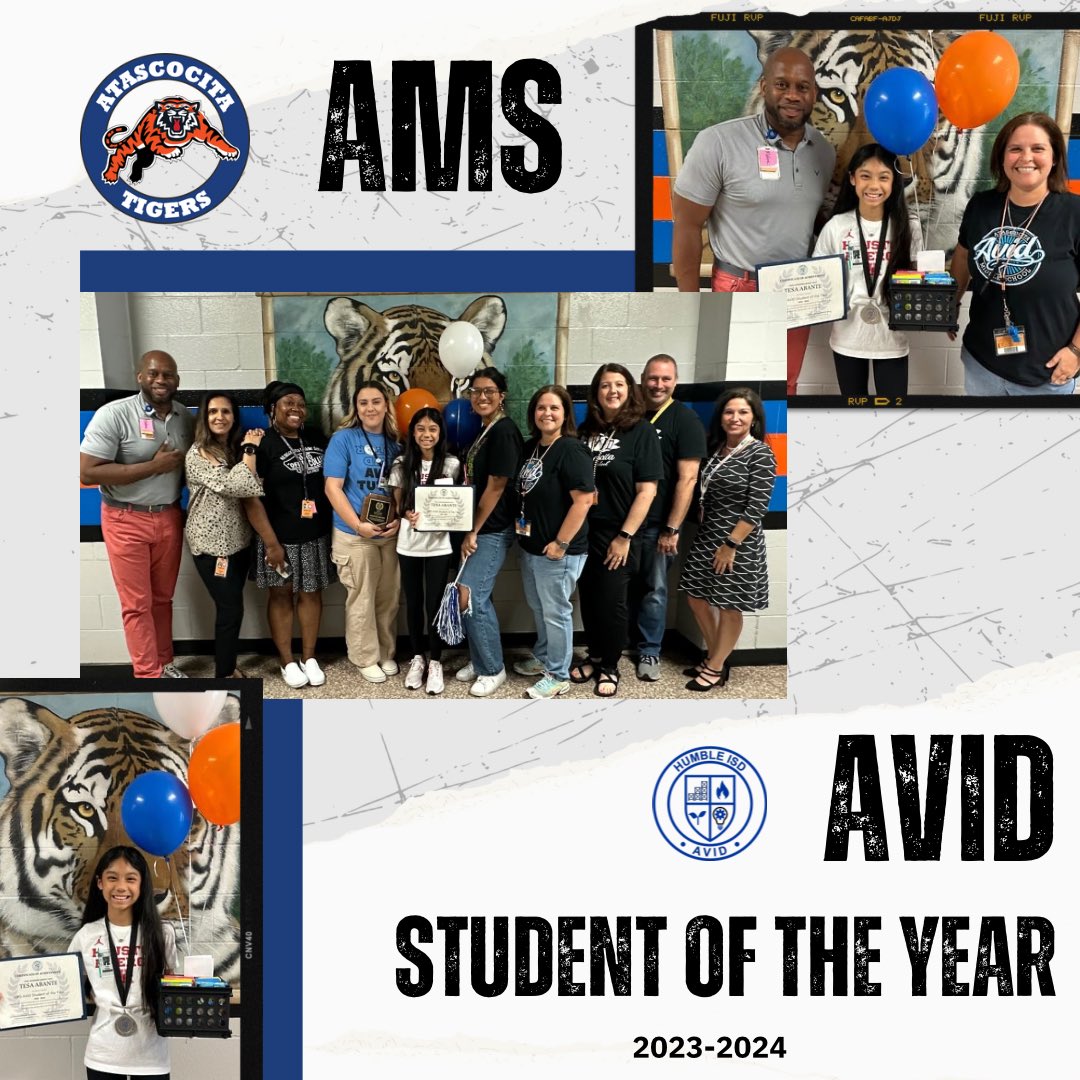 🎉 Huge congrats to Tesa on being named AMS AVID Student of the Year! 🌟 Tesa excels in academics and beyond: Honor Band, Cheer Captain, Cross Country, NJHS, “A” Honor Roll, AVID Peer Tutor & more. Her dedication, leadership, and passion for learning make her a true role model.