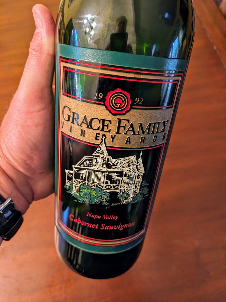MikeTCarpenter's tweet photo. @Santamoniker @jebdunnuck FWIW, it was tied for wine of the night with a '92 Grace Family that hasn't quite reached its peak, and has another decade before it reaches its apex. https://t.co/seZSCynJUO