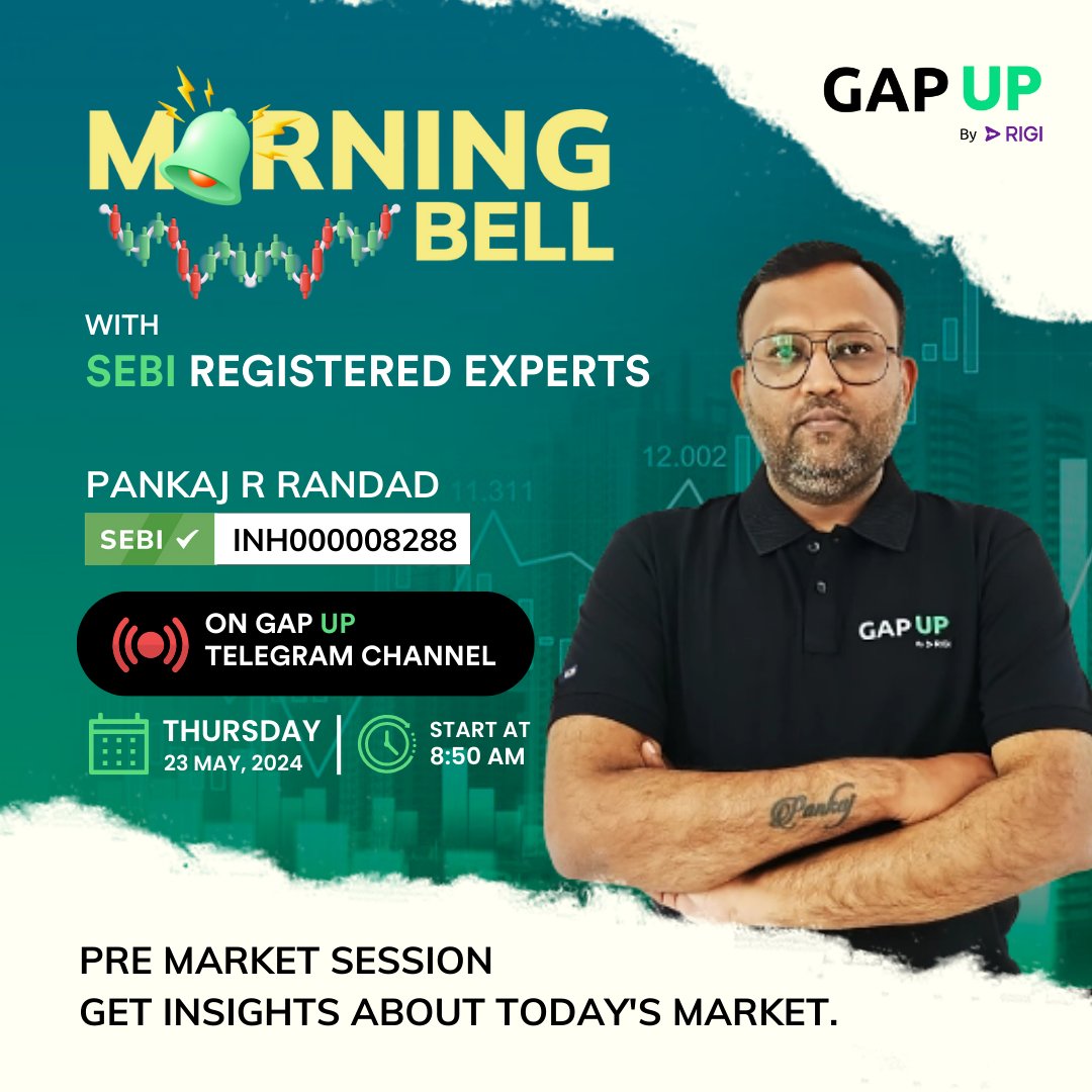 Wake up, traders!☀️

Make sure your alarms are set for our Morning Bell LIVE at 8:50 AM today.

#livetrading #StockMarket #StockMarketIndia #StockTrading #StockTraders #StockMarketNews #BankNiftyTrading #NiftyTrading #IntradayTrading #DayTrading