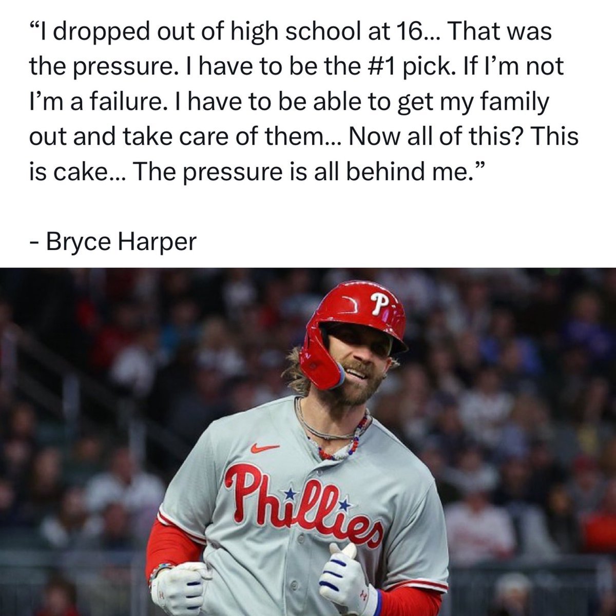 I have so much respect for Bryce Harper 💯
