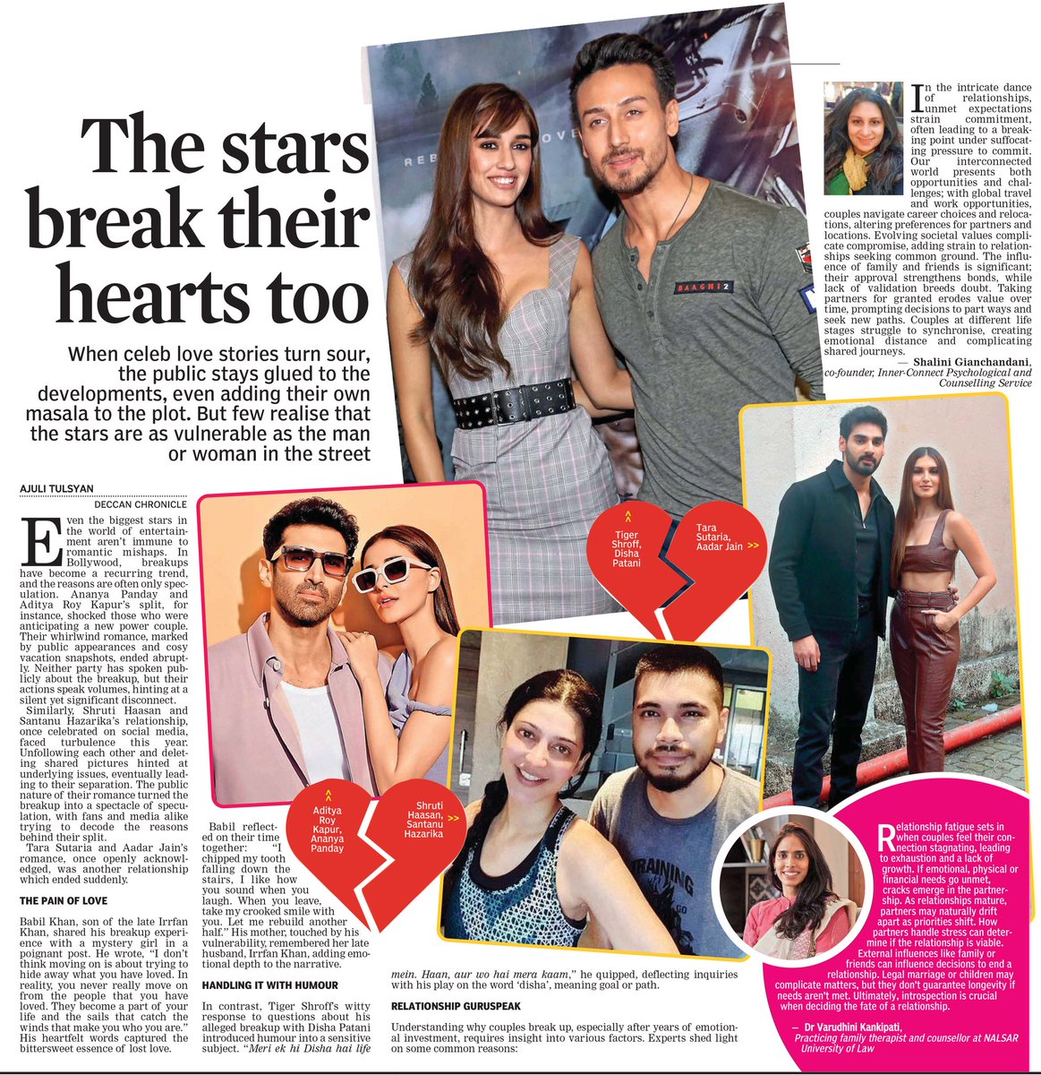 Heartbreaks...celebs have them too 💔 In today's edition of Deccan Chronicle, read on... #celebrity #heartbreaks #bollywood #realitiesoflife