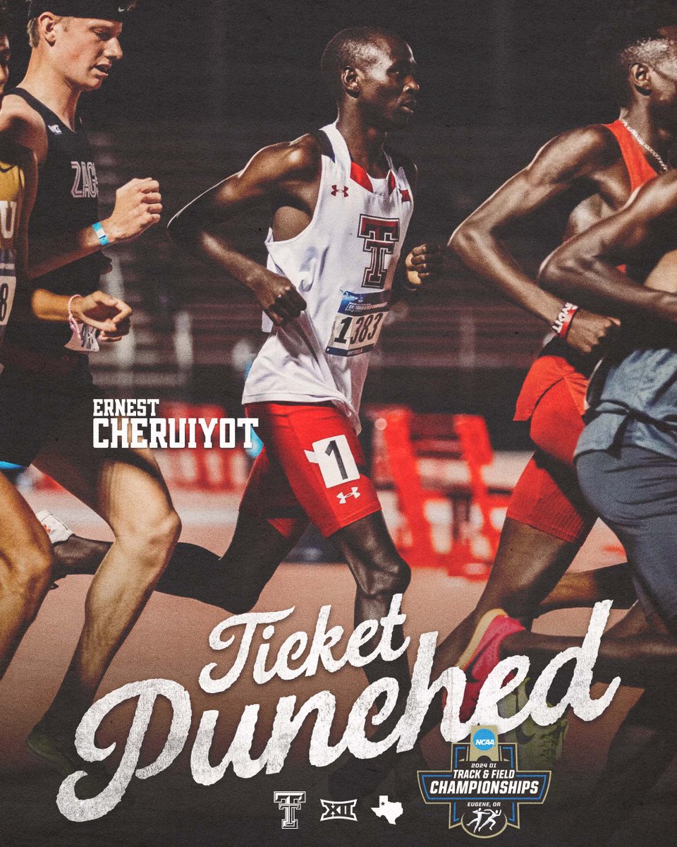 𝐄𝐔𝐆𝐄𝐍𝐄 𝐁𝐎𝐔𝐍𝐃 🎟️

Ernest will go to the PNW to represent Texas Tech in the 10k ‼️

He finishes tonight with a time of 28:35.03 taking 5th overall.

#WreckEm