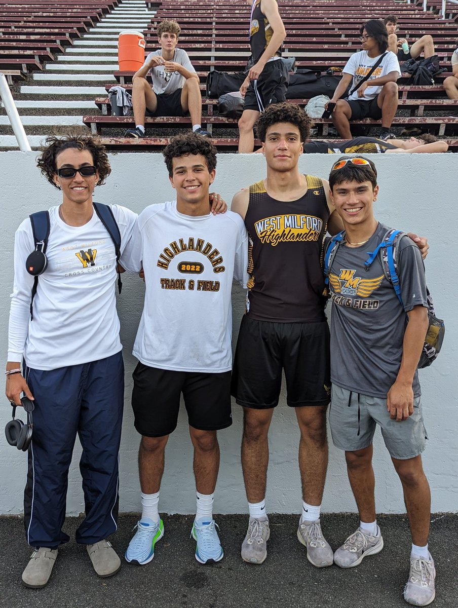 The 4x400 team finished up for the Highlanders with a fifth place! The team of Julian Pierre, Lorenzo Andrade, Kyle, Gloria and Tyler Meier finished this championship meet up on a positive note!
<a href="/TrackWm/">WMGirlsTrack</a> @WestMilfordSupt <a href="/WMAthleticDept/">WMAthletics</a> <a href="/WMTHSPrincipal/">WMTHS Principal</a> <a href="/DanNovak14/">Dan Novak</a> <a href="/Bleslie_22/">Brian Leslie</a>