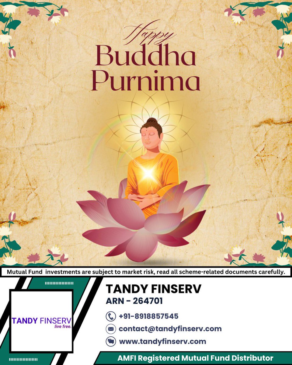 May the light of Buddha's teachings guide you towards peace and enlightenment. Happy Buddha Purnima! #buddhapurnima #buddhapurnima2024 #mfd #mutualfunddistributor #investor #mutualfunds