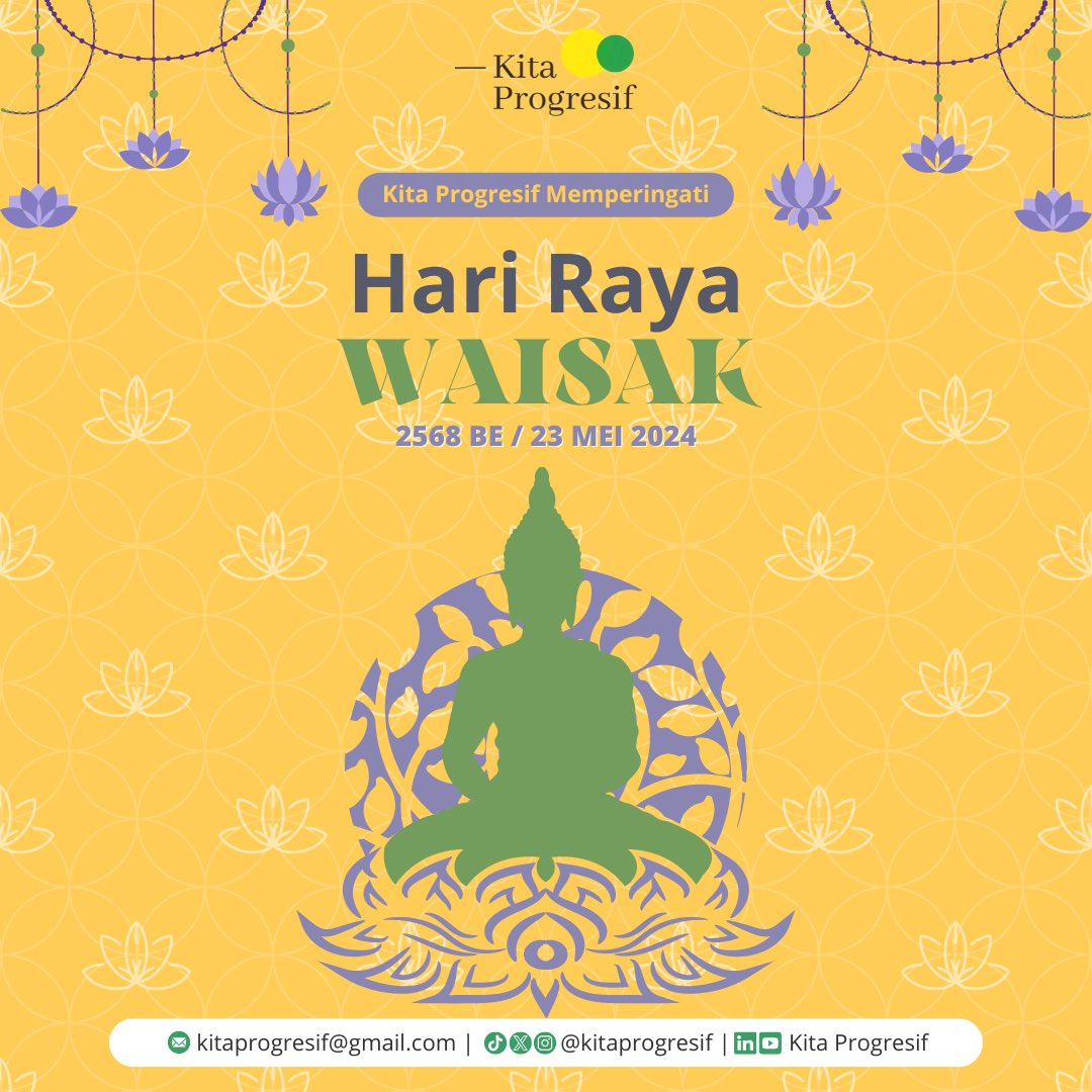 KitaProgresif's tweet image. Selamat Hari Raya Waisak 2568 BE/2024

Semoga Waisak membawa kebahagiaan yang abadi dalam hati kita, menginspirasi kita untuk berbuat baik dan memberikan arti yang lebih dalam kehidupan✨

#BerkaryaBermanfaat
#ProgresifProfesional