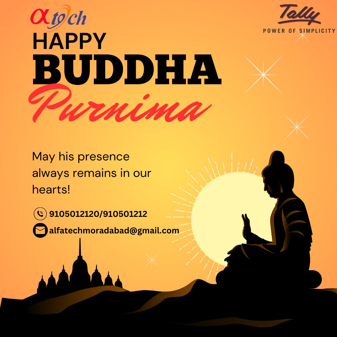 Wishing you a blessed Buddha Purnima filled with love, peace, and happiness.

#buddhpurima #buddhpurima2024 #tally #tallyprime #businesssoftware #software #business #alfatech #alfatechtallysoftwre #alfatechmoradabad #moradabad