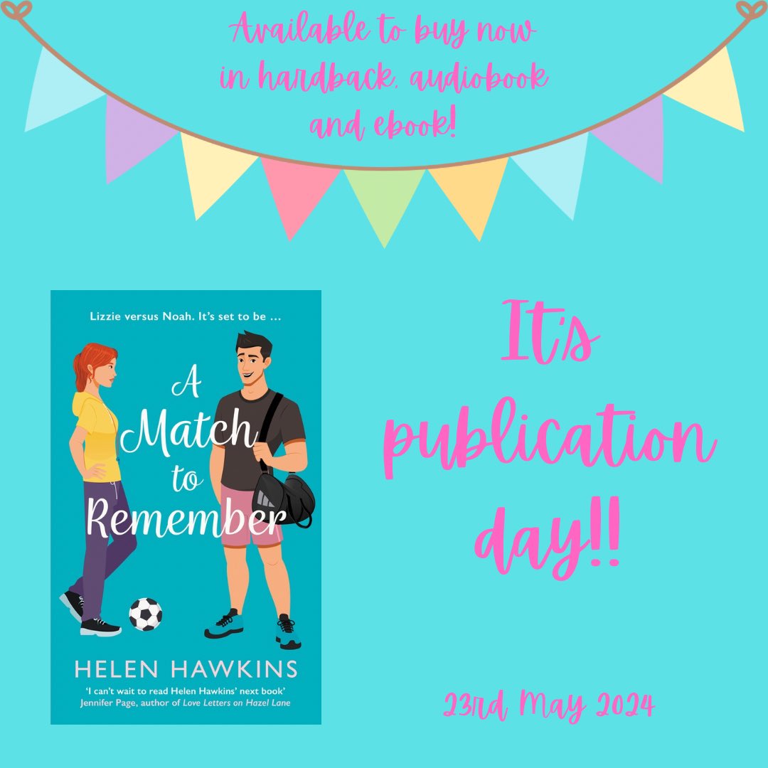 It’s publication day today for A Match to Remember! I can’t wait for you to read Lizzie and Noah’s story now it’s out in the world! 🥰❤️⚽️📚🤩