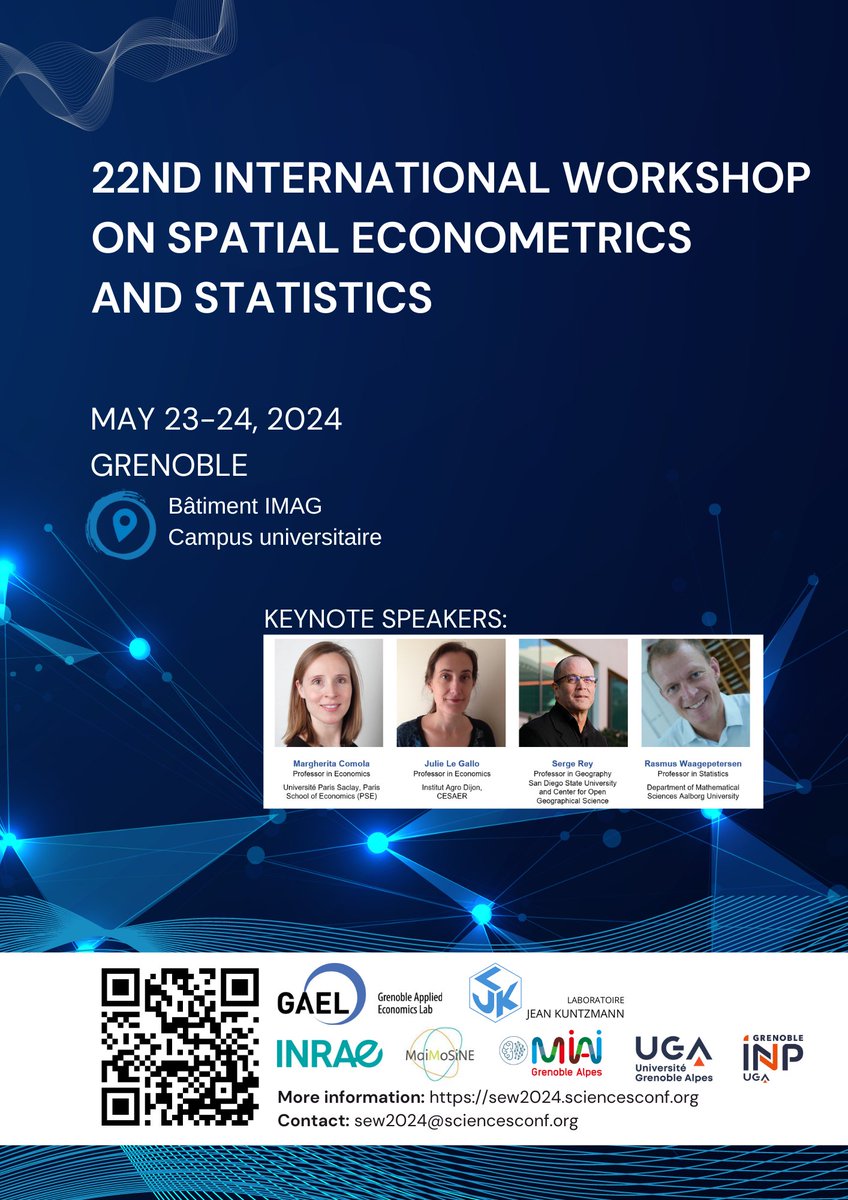 LaboratoireGael's tweet image. First day of #SEW2024-Grenoble
22nd International #Workshop in #SpatialEconometrics and #Statistics
@INRAE_France @maimosine @MIAI_UGA @UGrenobleAlpes @GrenobleINP
@AdelaideFadhui1 ©photo @MathildeAubouin