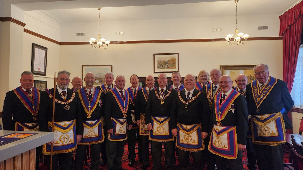 MarkNewsde88094's tweet photo. A fabulous packed house at the Exon Mark Lodge Installation last night. Great support to the APGM from the active Grand and Provincial Grand Officers, Congratulations to the new master, W.Bro Adrian Garrity. Have a great year and Mark well. https://t.co/qHmML8haAg