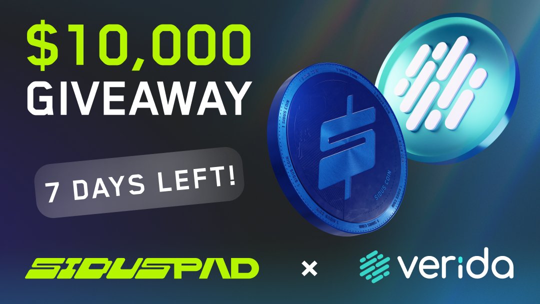 Only 7 days left to join the $10K Airdrop Campaign! $5K in $VDA & $5K in $SIDUS tokens up for grabs. ➡️ Join now: bit.ly/3w4AD9w