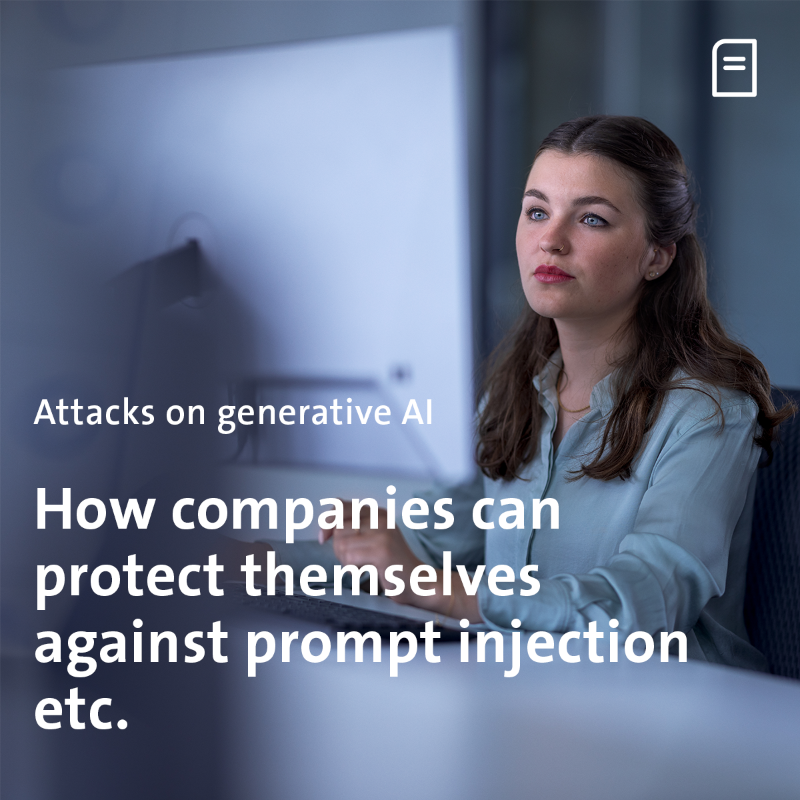 Swisscom_B2B's tweet photo. #GenerativeAI is driving the business world – and creating new threats. Where the threats lurk and why #AI and #cybersecurity professionals need to work together. 📑