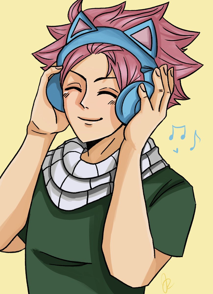 jaideeacini's tweet photo. natsu wearing happy headphones!!
#fairytail #natsu #NatsuDragneel https://t.co/o2qNgWHOyp