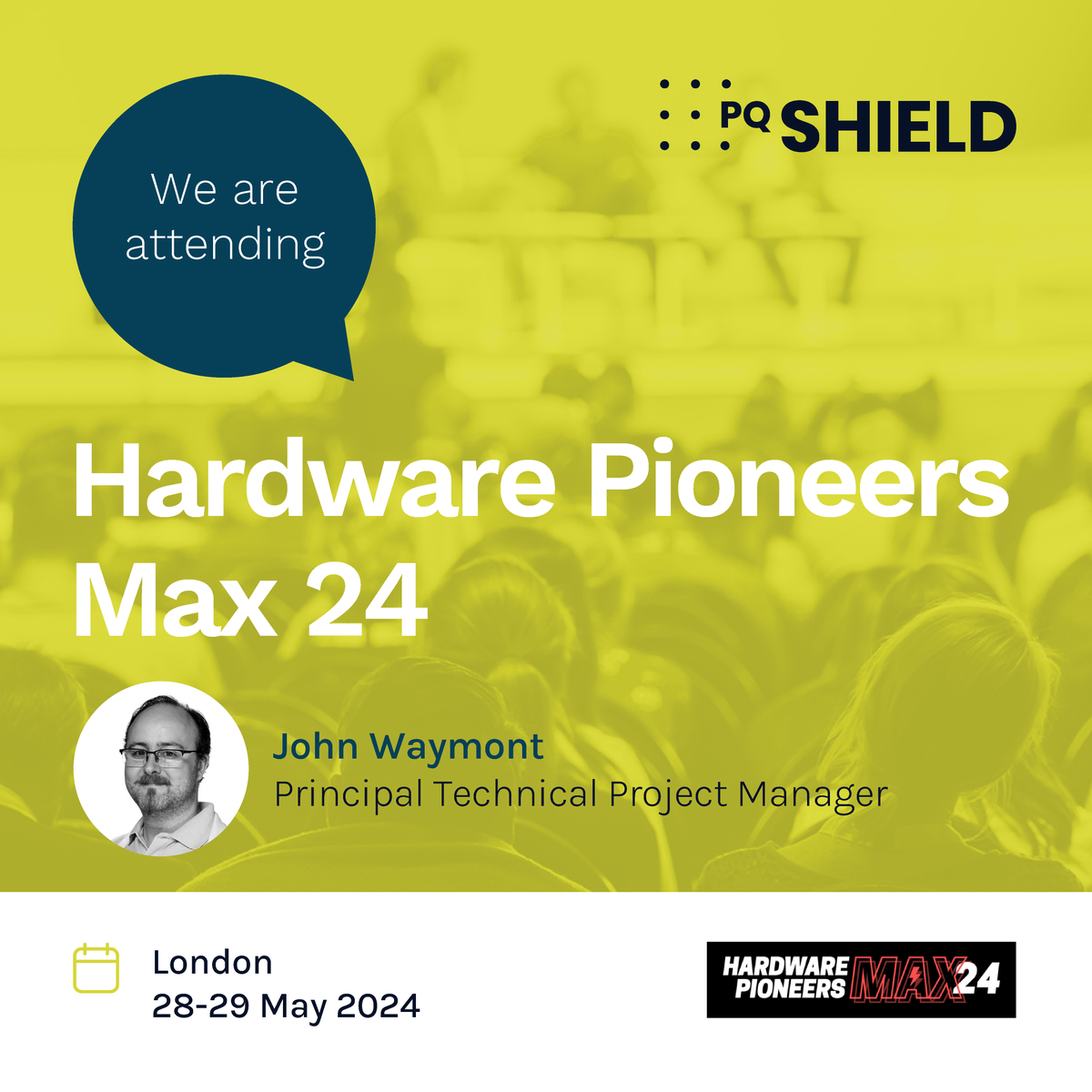 Our Principal Technical Project Manager John Waymont will be attending Hardware Pioneers Max 2024 in London on May 28th-29th. If you would like to meet with John please do get in touch. More info on the event can be found here: hubs.li/Q02yd5c00
