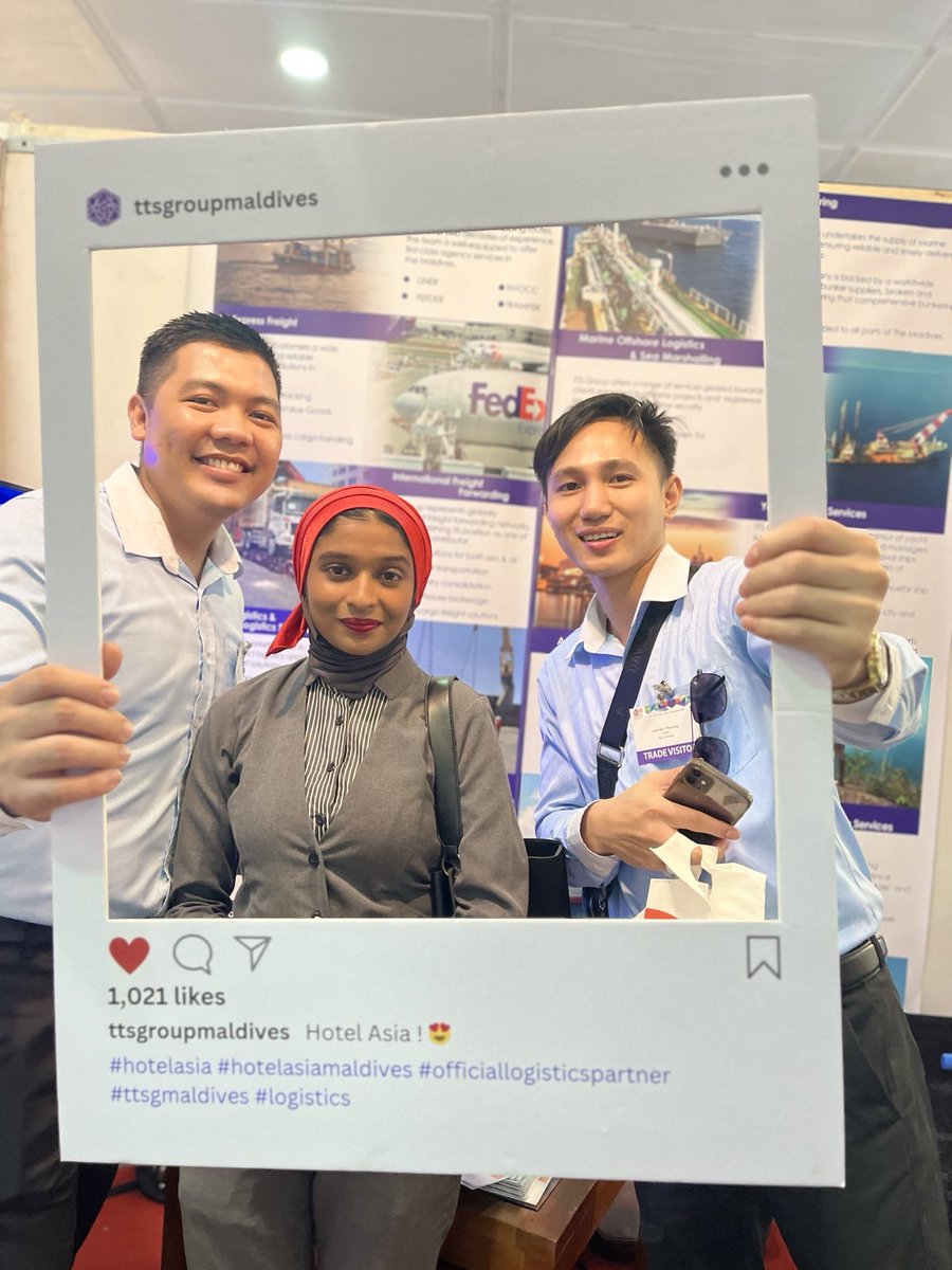 TTSGRPMALDIVES's tweet photo. Connecting with our clients on a personal level #hotelasia2024 #TTSGMaldives #Logistics #Shipping #Travel #Liner https://t.co/joxNxbFMBJ