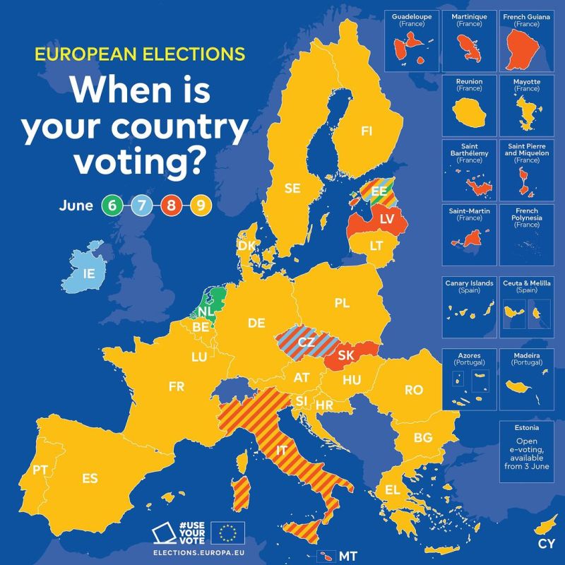 Only 2 weeks left! When is your turn to vote in the #EUelections2024? Answer on this map ↓ #UseYourVote