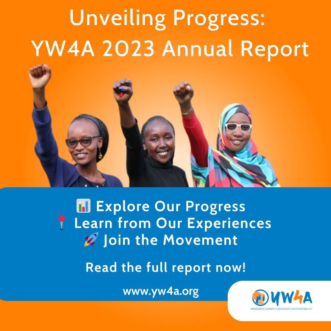 📣 YW4A Annual Programme Report 2023! 👉bit.ly/3WNHiQj 🔎 #YW4A is empowering young women in 🇰🇪, 🇪🇬 , 🇵🇸, 🇸🇸 Through FEMspaces, Rise Up! Transformative Leadership model, storytelling workshops, & community partnerships to catalyse +change. #EndSGBV #YoungWomenLead