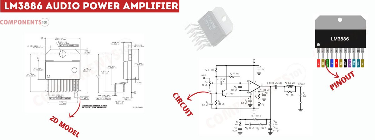 Want to upgrade your audio setup? Check out this article about the LM3886 high-performance 68W audio power amplifier! -components101.com/ics/lm3886-hig…

#LM3886 #AudioPowerAmplifier #HighPerformance  #AudioEquipment #DIYAudio #HomeAudio #SoundSystem #AmplifierCircuit #AudioEngineering