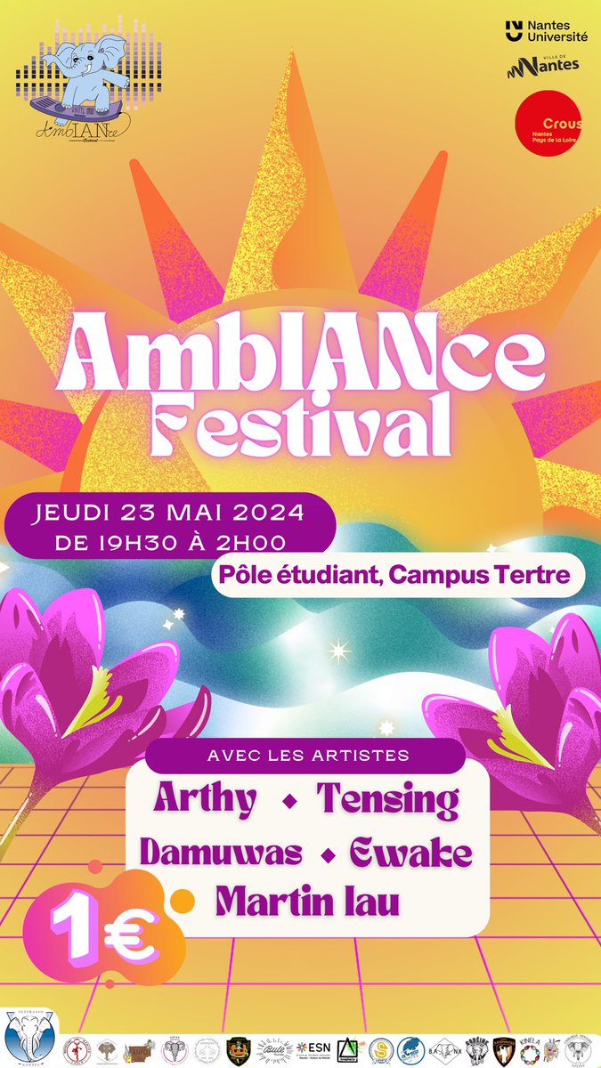 Ce soir InterAsso Nantes se bouge pour organiser un événement culturel vraiment pas cher qui permettra de rapprocher les jeunes de Nantes autour de la fin de l’année universitaire, de la musique et surtout… de l’AmbIANce 🎉