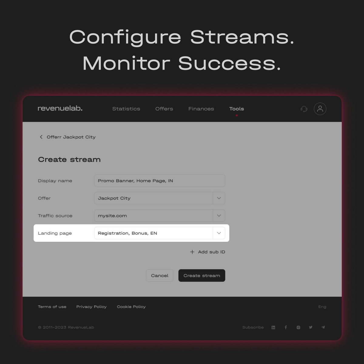 revlab_'s tweet image. 🚀 We've upgraded our #CPA offers – Streams! Create &amp;amp; track links easily, get funnel insights. Quick launch for CPA campaigns, giving you a competitive edge!

👀 Explore more: loom.ly/UH4zKmY

#revenuelab #affiliatemarketing #affiliatenetwork #iGaming