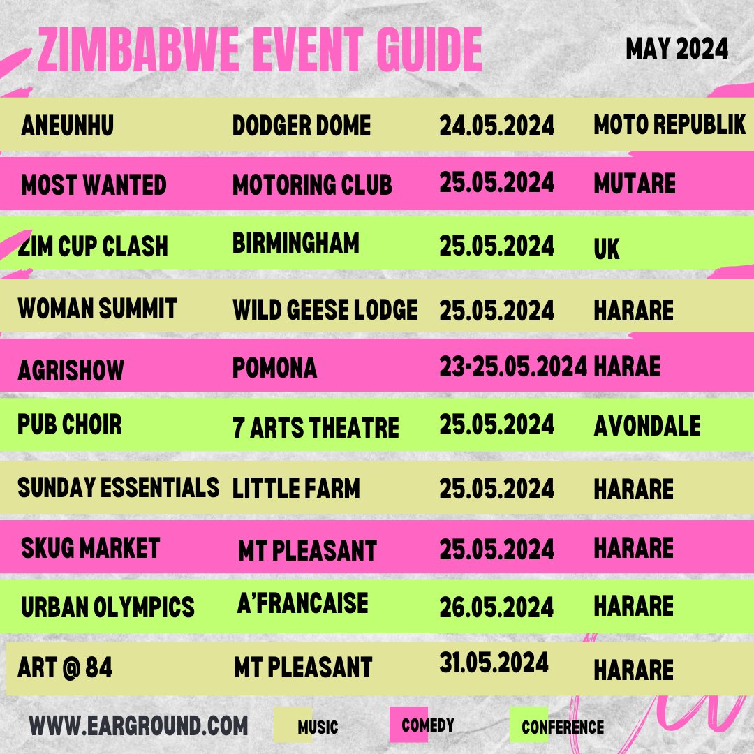 eargroundtv's tweet photo. #earground GIG GUIDE • As May draws to a close, several exciting events are happening around us! Where are you going on Africa Day? Are you organizing any event this year ? Click the link below and let us know what you are organizing 

https://t.co/ncyEmLCadC https://t.co/733LNZs1Sc