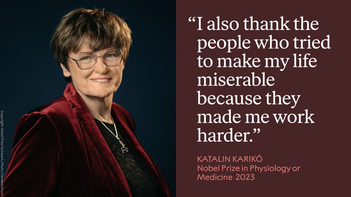 Get to know medicine laureate Katalin Karikó in the first podcast episode of our new season! Karikó tells us about her difficult journey to the #NobelPrize and how she motivated herself to never give up: shows.acast.com/nobelprizeconv…