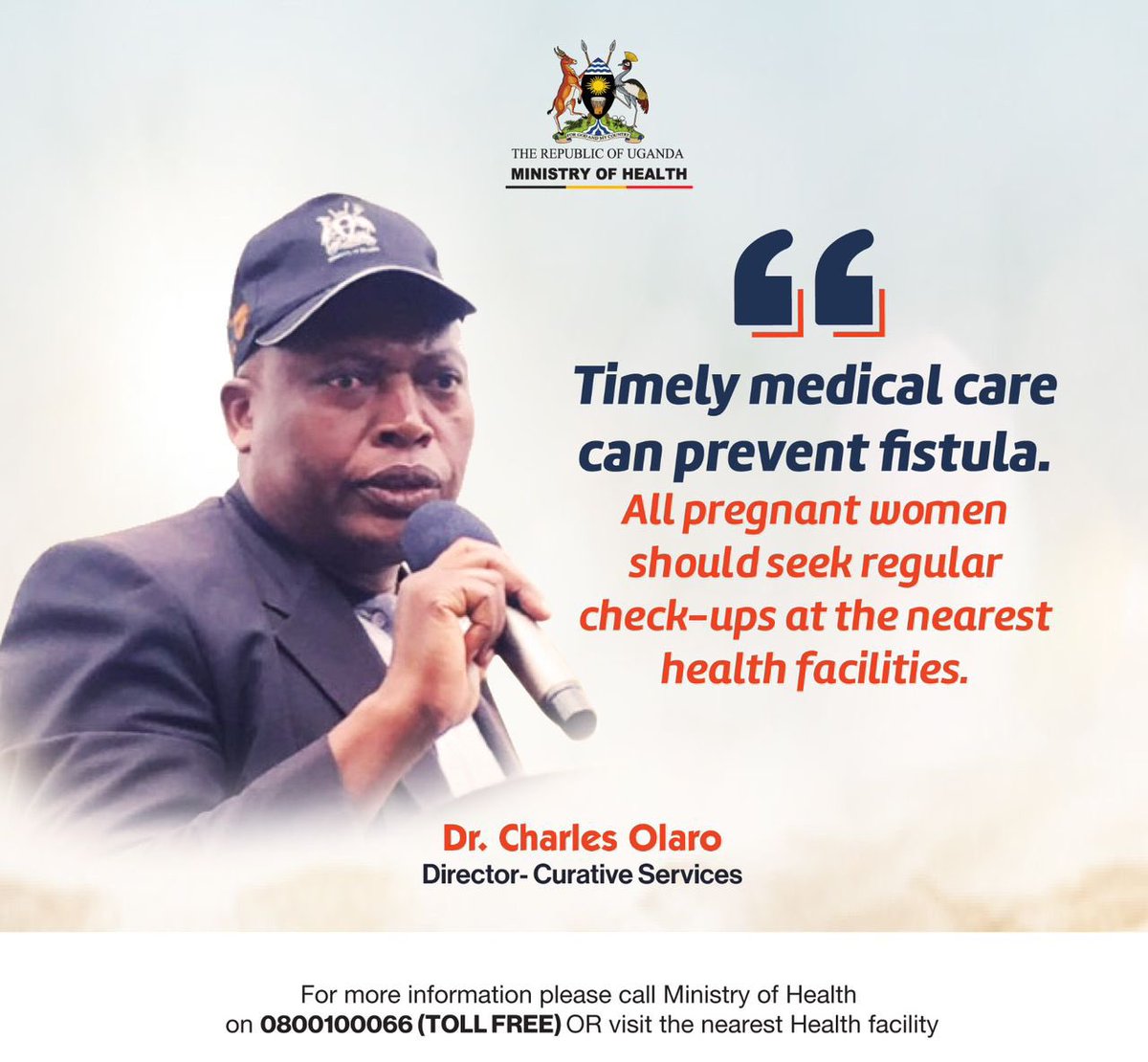 DianaAtwine's tweet photo. We are calling on men to join our campaign against obstetric fistula, a devastating condition caused by prolonged, obstructed labor resulting in uncontrollable leakage of urine or fecal material, leading to social isolation and significant physical and emotional distress. Prevention involves timely access to quality medical care, skilled birth attendants, and proper maternal health services.

Men, as primary support systems for mothers, should enhance awareness, emotional and other support.