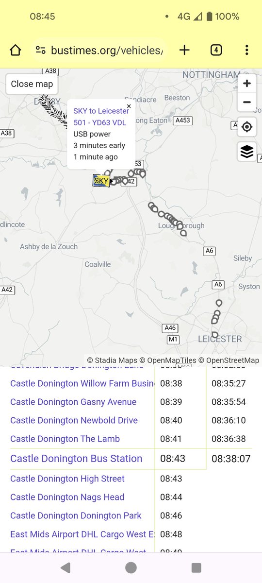 mattlad75's tweet photo. @trentbartonland Why are you're buses leaving 5 minutes early? https://t.co/UCCq85fHuX