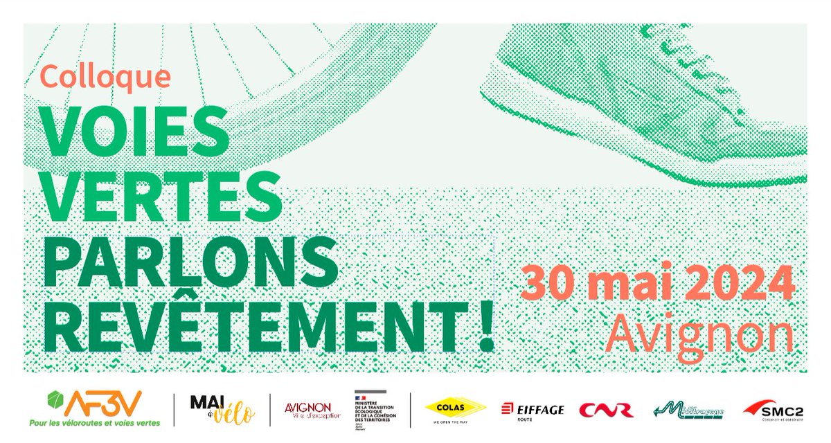 AF3V_officiel's tweet photo. 📢Connectez-vous à 11h aujourd’hui pour suivre la conférence de presse de notre colloque sur les #VoiesVertes le 30 mai à @VilleAvignon ! 🔜🌿🚴‍♀️
👉🏼 https://t.co/U688pj9Sn4 
#AF3VLive
💬N’hésitez pas à poser vos questions ! https://t.co/iSKg9EqBZd