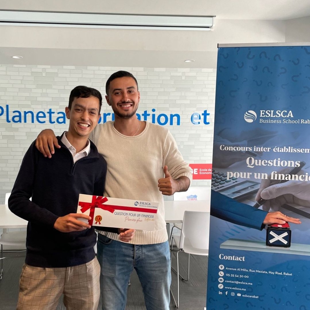 HEMofficiel's tweet photo. Zineddine Othmane, étudiant en Master 1 Finance à HEM Rabat, a brillamment remporté le jeu Question pour un financier édition 2024 organisé par l'Eslsca Paris - Campus Rabat. 🏅💪
Félicitations Zineddine pour cet accomplissement ! 👏
#LifeAtHEM #TheWorldIsYourClassroom https://t.co/oTH8hlVBiI