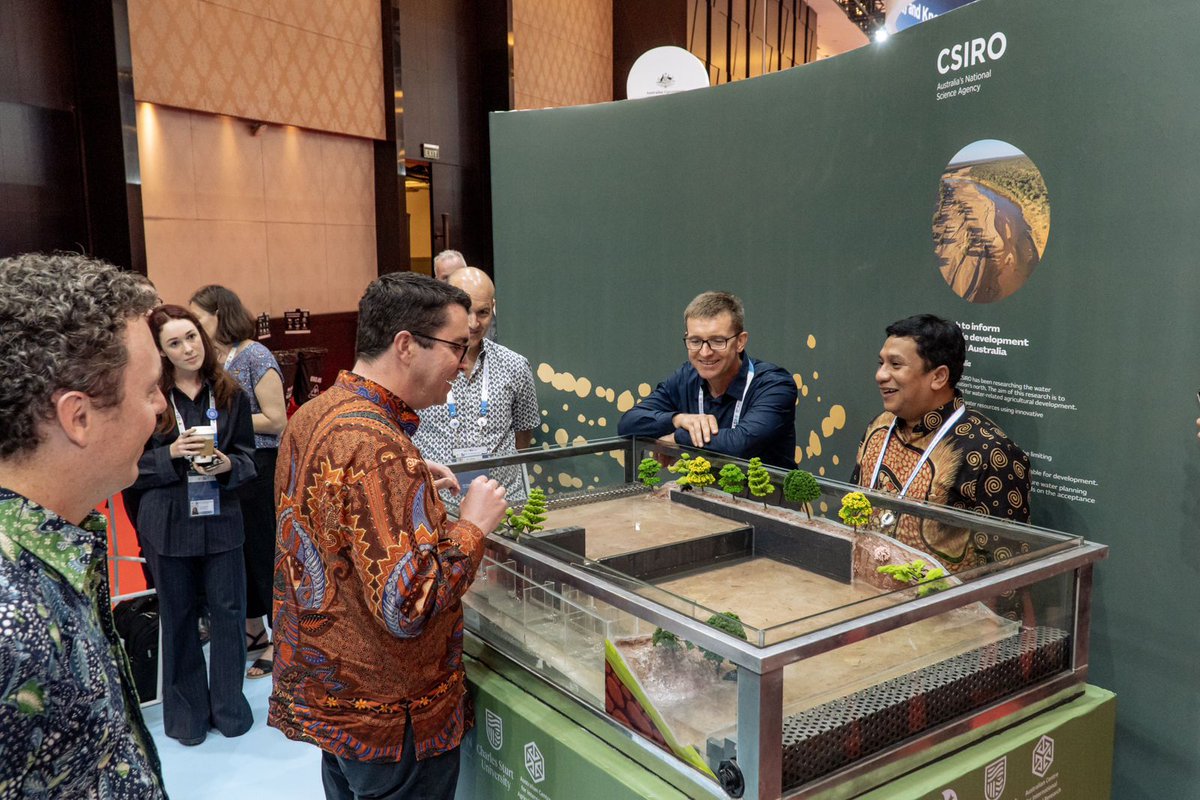 PatrickGormanMP's tweet photo. Pleased to announce further 🇦🇺-🇮🇩 cooperation this week, with an ambitious new series of water resource projects in Indonesia.

Fantastic to see Australian expertise on display at our pavilion at the 10th World Water Forum.

@ADBWater @WaterPartnersAU @ikn_id @CSIRO @MonashUni @ACIARAustralia @ADB_HQ @BappenasRI @DCCEEW @DubesAustralia