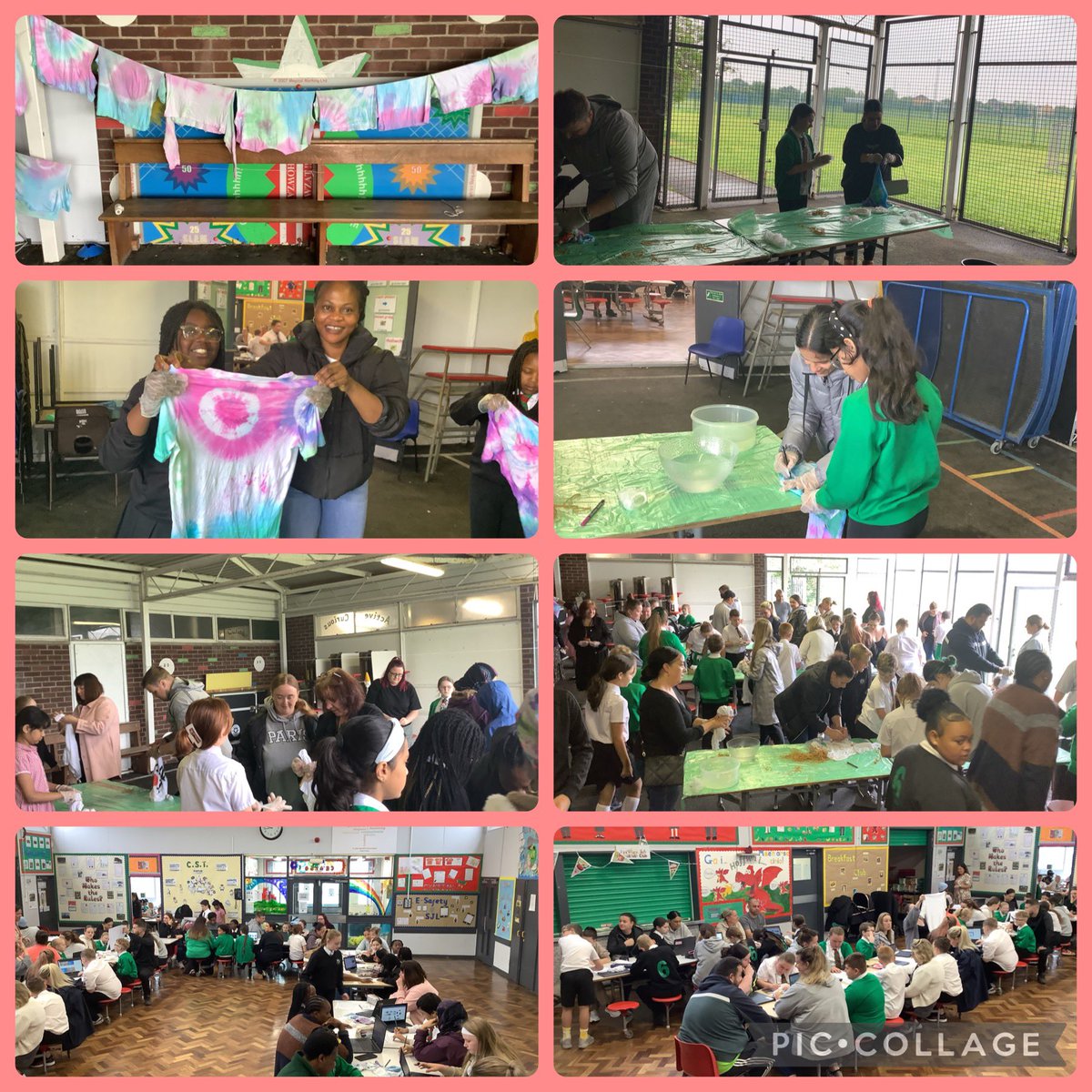 Diolch yn fawr iawn to the family and friends of Year 5 and Year 6 for joining us for #ParentalEngagement. We had such a great time tie dying our t-shirts and completing a Kahoot based on our topic #SwingingSixties 🪩 #CreativeContributors #EthicallyInformed #Article28