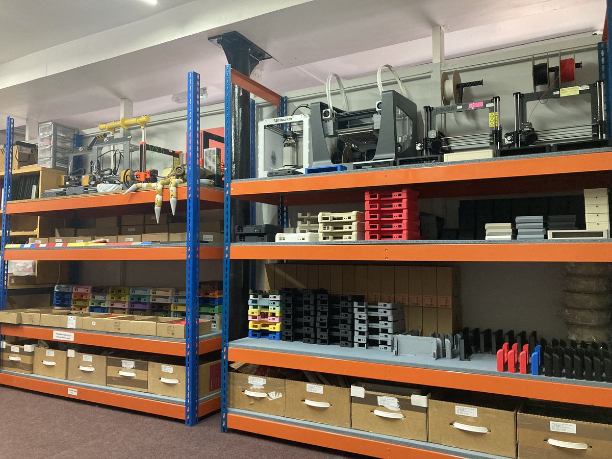 RichRap3D's tweet photo. The @Heber_Limited #3DPrint farm is looking extra tidy today so here are a few images of our setup. 
Still rocking with the @Prusa3D MK3’s &amp; Mini’s - they are ultra reliable and give us exceptional print quality with @Polymaker_3D PokyTerra PLA 👍 https://t.co/nFgU0T1NEz
