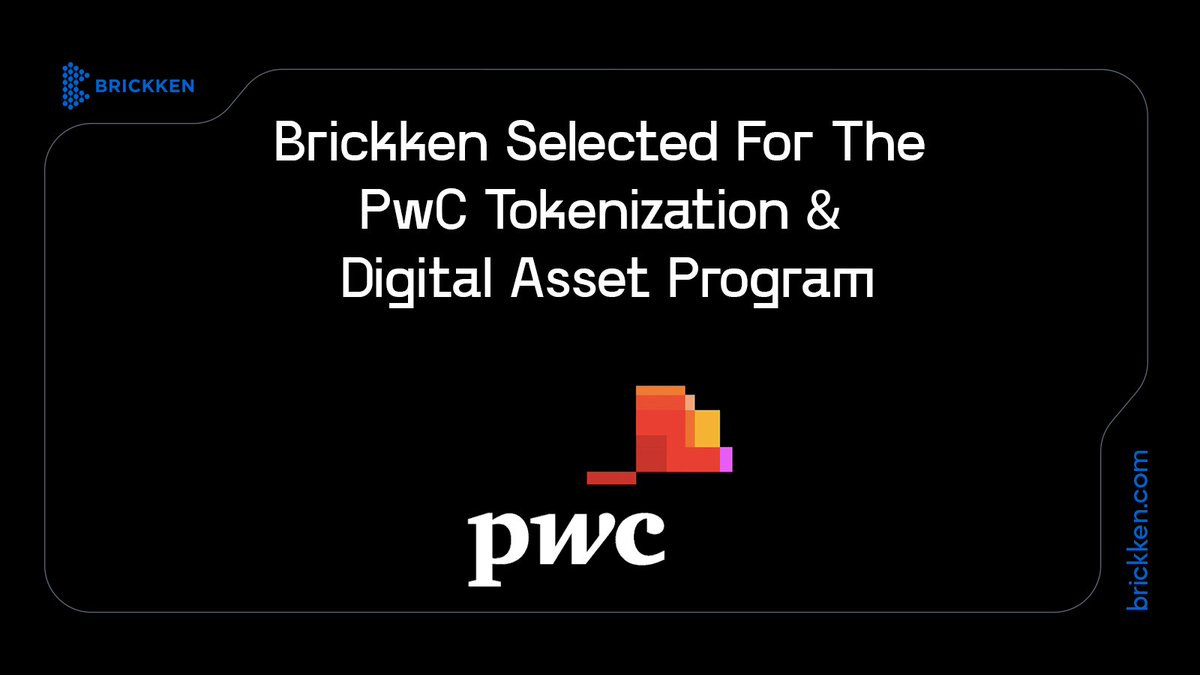 Brickken's tweet image. Brickken Selected for the @PwC Scale | Tokenization &amp;amp; Digital Assets Program

🔹+800 Applications worldwide
🔹Top 11 Companies Admitted
🔹@brickken is one of only 3 #tokenization protocols

This #unprecedented opportunity will enable @Brickken to tap into @PwC's global network of