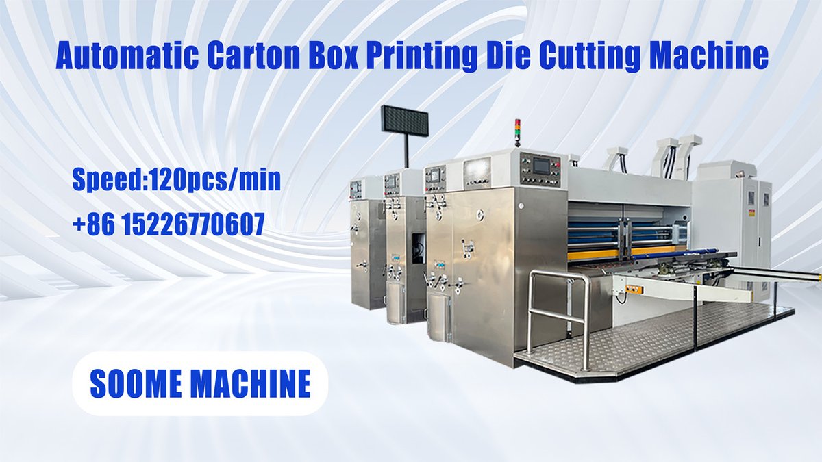 Automatic box printing die cutting machine
4 colors die cutting clean waste paper with stacker 
1200*2400mm 
+86 15226770607
#box #packing