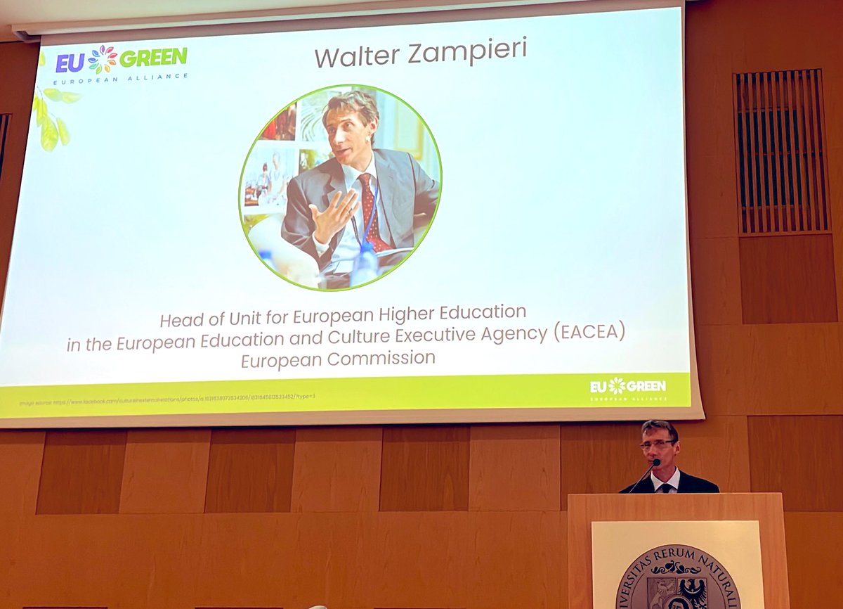 Walter Zampieri from the @EU_Commission speaking about how important our students are for the future - also discussing our @EUGREENalliance ambitions for joint degree programmes @QQI_connect
