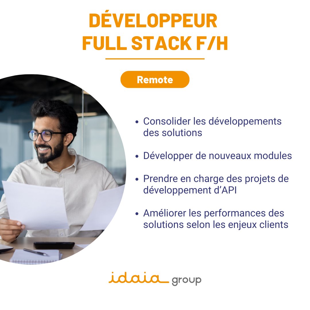 [#Jobalert] Le Groupe IDAIA recrute ! 👀 🔍 Postes ouverts : Account Manager Middle Market – CDI à Paris Développeur Full Stack – Remote Rejoignez-nous et participez à des projets innovants ! 🚀cutt.ly/ZetQLet1