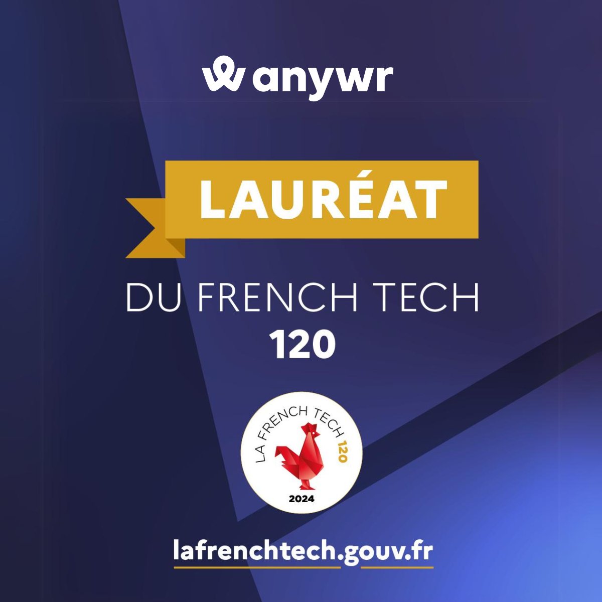 Nous sommes fiers d'annoncer qu'Anywr fait partie de la promotion French Tech 120 ! 🎉🏆 Merci à la Mission French Tech pour cette distinction. Impatients de collaborer avec les autres lauréats pour faire briller #LaFrenchTech !