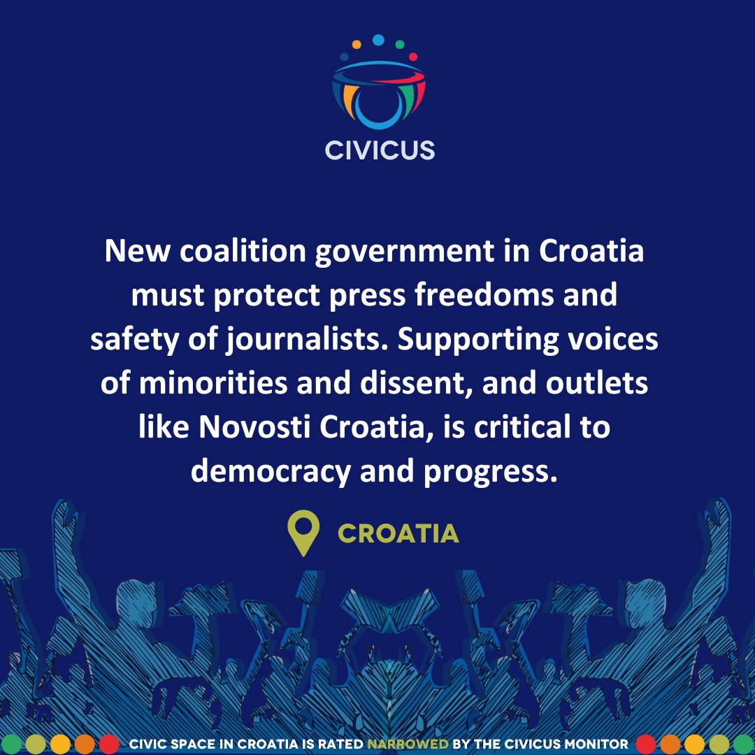 New coalition government in 🇭🇷#Croatia must protect #pressfreedoms and safety of #journalists. Supporting voices of minorities and dissent, and outlets like @Novossti Croatia, is critical to democracy and progress.