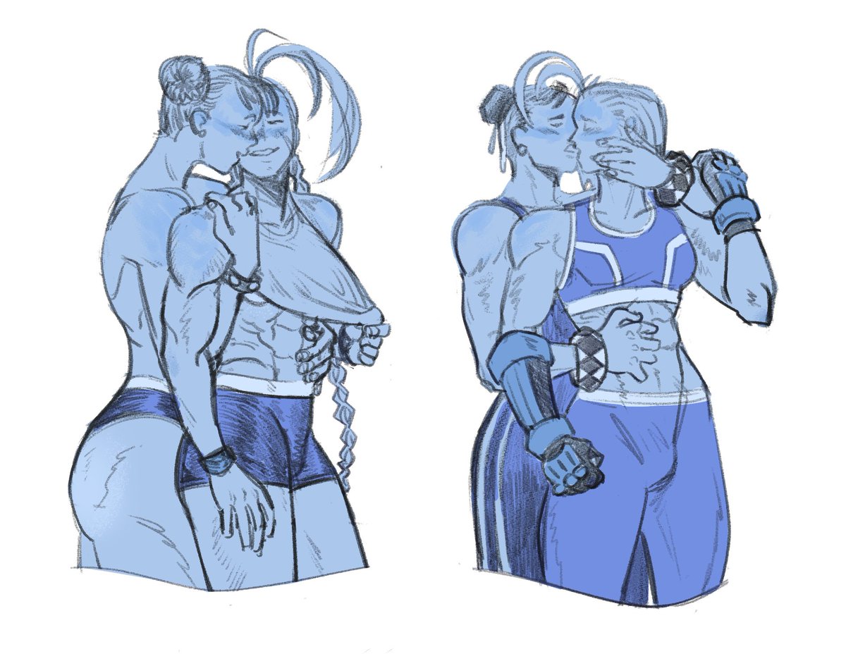 Yee_YYee's tweet photo. 🔞more grabby hands but this time with cammy muscles 😳👀👐😏 // chun li x cammy https://t.co/k82uJQ5Opq