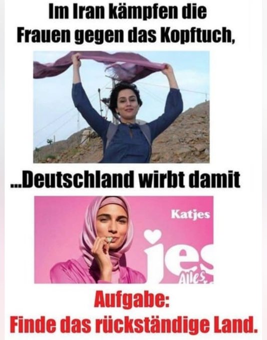 @KKermansha45390 Ich kann diese Hohlbirnen mit Kopftuch einfach nicht mehr ertragen. Die Blödheit der Frauen ist grenzenlos. Dafür habe ich nicht für die Gleichberechtigung gekämpft