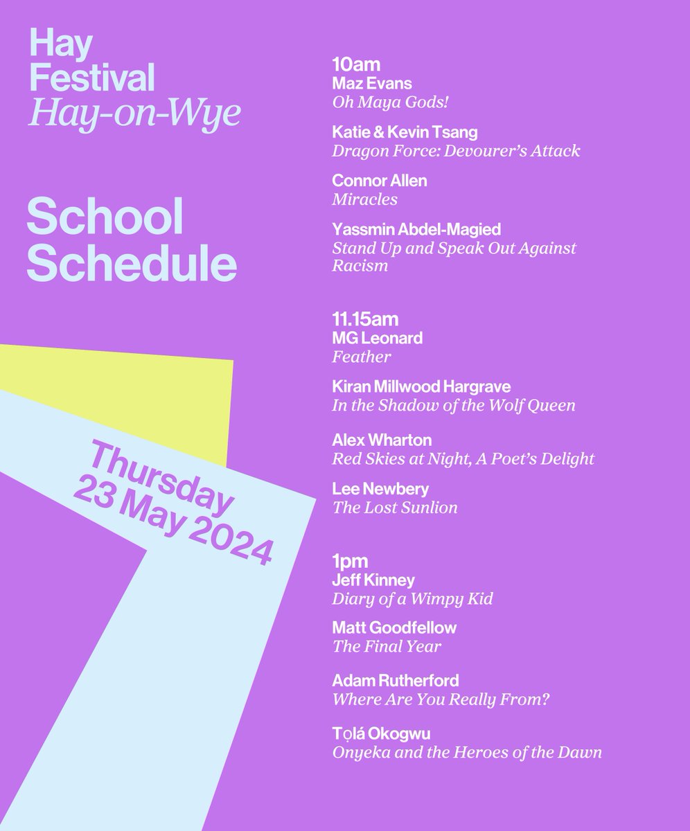 Schools, it’s here! Tune in today free online hayfestival.org/schools