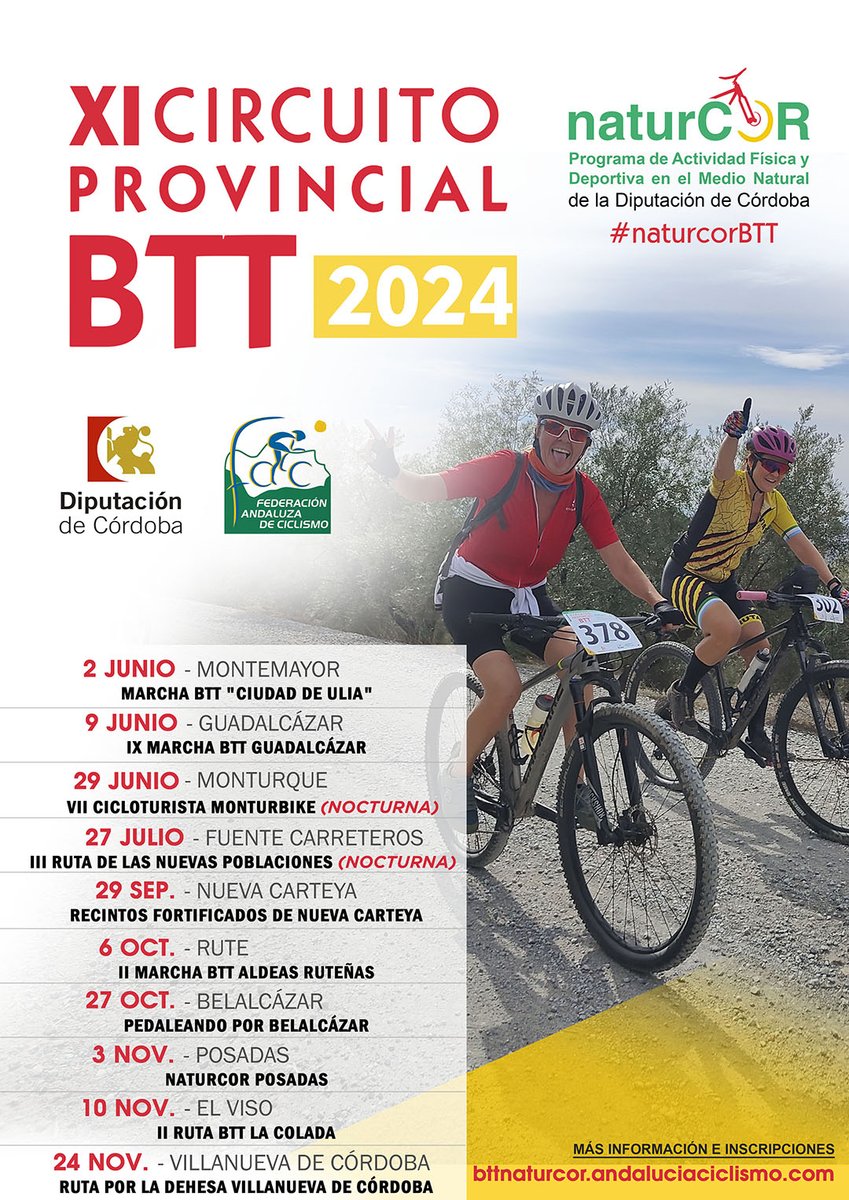 📰#naturcorbtt echará a andar en #Montemayor con su Marcha BTT Ciudad de Ulia. ➡️Esta primera cita se celebrará el 2 de junio. ¡Comienza una nueva y prometedora edición a la que no puedes faltar!😉🚲👏 ℹ️ Previa➕✍️inscripciones👇 andaluciaciclismo.com/index.php/es/s…