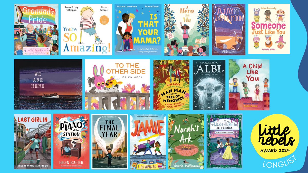 We are over-the-moon-and-back delighted to bring you the: 📣2024 Longlist for The Little Rebels Award for Radical Children’s Fiction📣 #LittleRebelsAward That’s 17 books for readers aged 0-12 which hone in on social justice themes with empathy, urgency & joy!